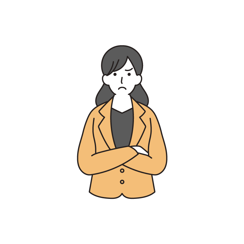 怒る会社員のイラスト（女性・若い）