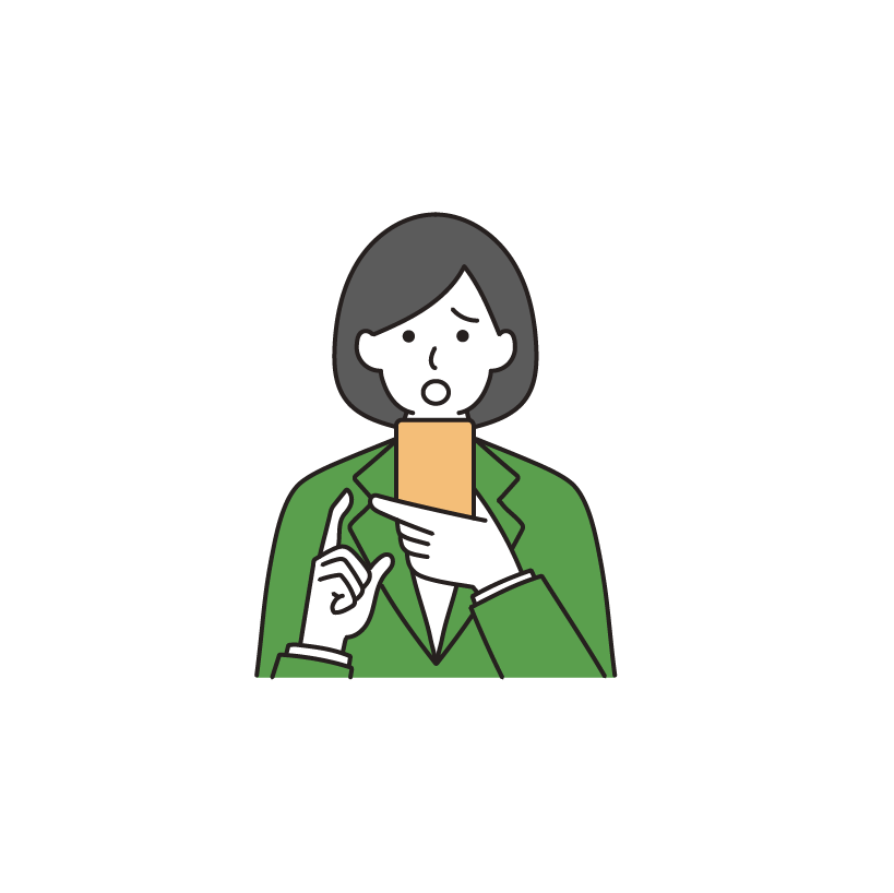 スマホをみて悲しむ・困る会社員のイラスト（女性・若い）