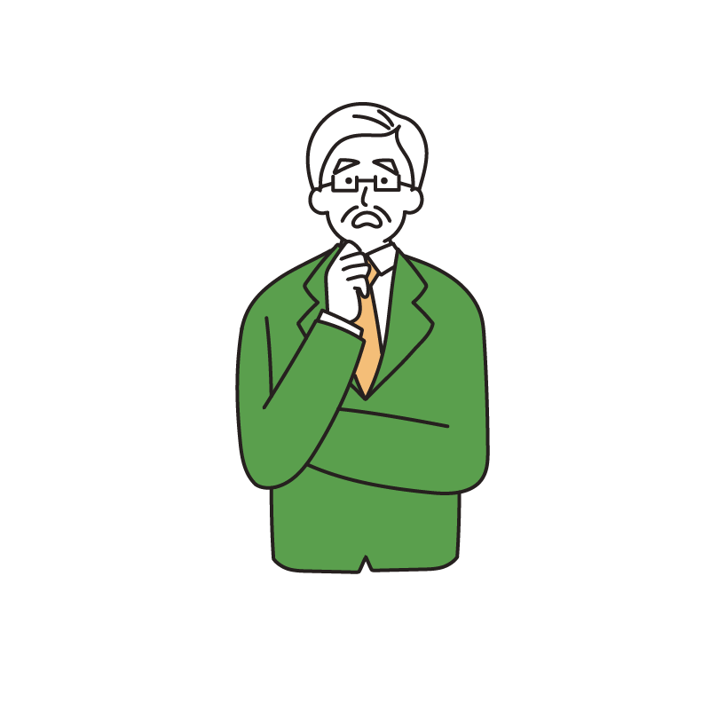 困る会社員のイラスト（男性・シニア）