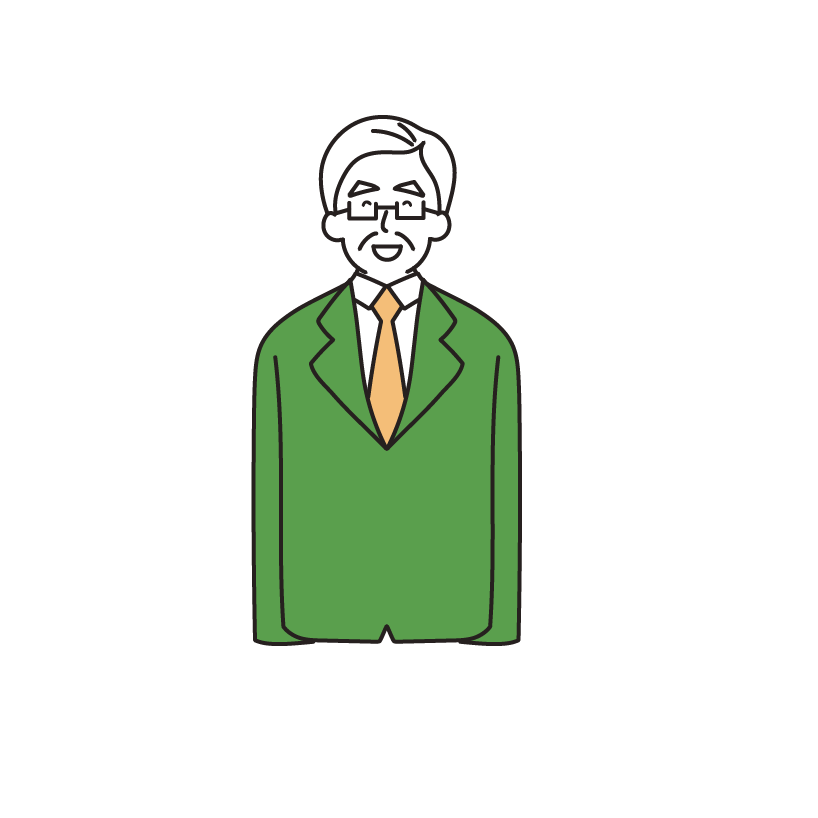 笑顔の会社員のイラスト（男性・シニア）