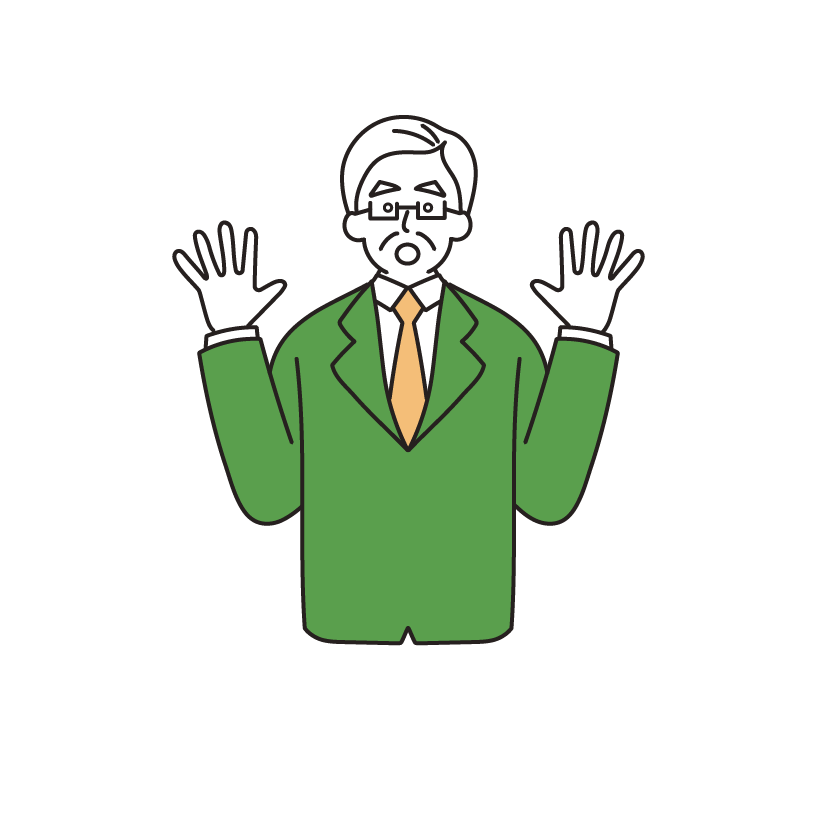 驚く会社員のイラスト（男性・シニア）